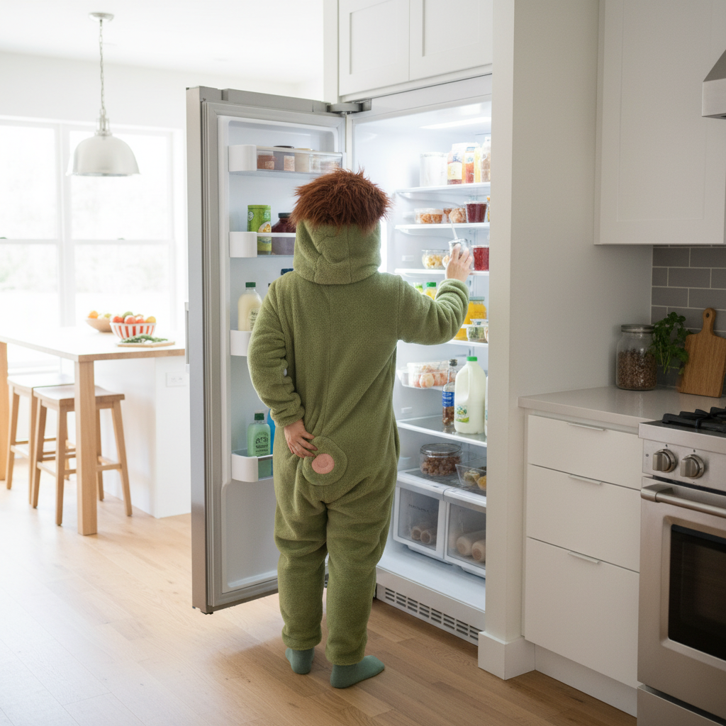 Green Monster Onesie - Bright Fridge Raid